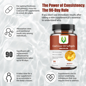 OEM Custom Formula Cod Liver Oil <b>Mini</b> Softgels Omega-3 with Vitamins A & D3 Heart Health Skin Support Private Label Fish Oil - Product Image 6