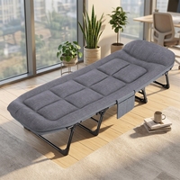 Lit pliant en métal pour la sieste du midi, chaise inclinable multifonctionnelle portable pour le camping en extérieur, style américain pour le bureau ou le parc
