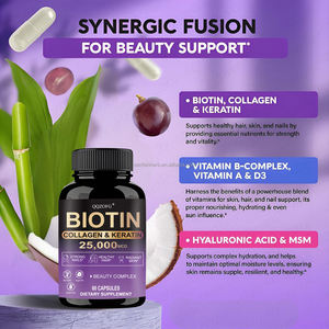 Haar groeisupplement voor vrouwen, haarcapsules met biotine en collageen, met vitamine collageen voor nagels, haar en huid - Product Image 5