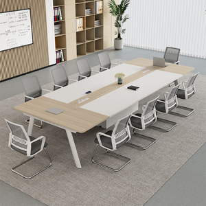 Table de conférence Poetry Season Wood Song HYZ-006, longue et moderne, pour salle de réunion, formation, bureau, avec chaises assorties - Product Image 1
