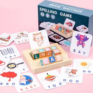 Giocattoli educativi homehool fornisce giochi di memoria di corrispondenza di parole per attività di apprendimento della scuola materna