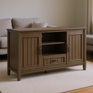 Mobile porta TV Lev in legno marrone fumé, stile rustico, per soggiorno - Product Image 2