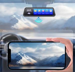 10-inch IPS streaming phương tiện truyền thông hộp đen phía trước/phía sau ống kính kép HD 1080p video ghi xe Dash Cam phía sau xem gương màn hình cảm ứng - Product Image 3