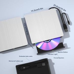 Unidad de CD/<span class=keywords><strong>DVD</strong></span> externa USB 3.0, grabadora óptica portátil, reproductor y grabador de <span class=keywords><strong>DVD</strong></span> ROM <span class=keywords><strong>RW</strong></span> para computadora de escritorio y portátil. - Product Image 5