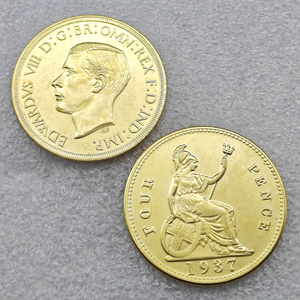 Pièce de monnaie souvenir fantaisie de 4 pence du <span class=keywords><strong>roi</strong></span> Édouard VIII de Grande-Bretagne de 1937 - Product Image 1