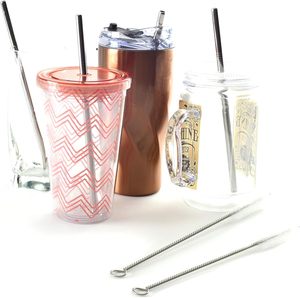 LOW MOQ 8.5 Inches Long 0.3 Inches Diameter Stainless Steel Straight <strong>Milkshake</strong> <strong>Straws</strong> Smoothie <strong>Straw</strong> for Juice - Product Image 6
