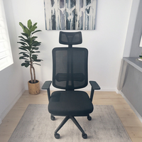 Chaise de bureau en maille respirante avec base en nylon, design simple, pour salle à manger ou bureau
