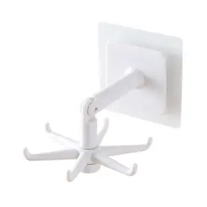 Kitchen Utensil Holder, 360 Degrees Rotating Self-Adhesive Folding Hook//