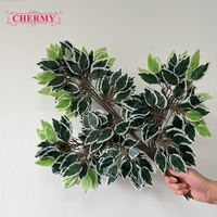 Branches et feuilles d'arbre de ficus artificiel DC037, fausse feuillage de banian pour la décoration paysagère de jardin