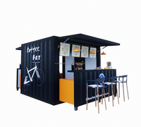 Conteneur mobile préfabriqué en acier de 10 pieds, style moderne, pour restauration rapide, café, café en plein air, boutique, atelier éphémère