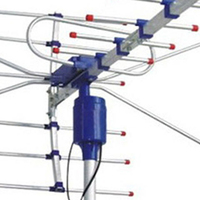 Antenne TV numérique extérieure à gain élevé Yagi UHF VHF avec amplificateur, antenne DVB-T, antenne TV extérieure rotative