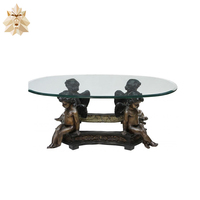 Sculpture en bronze de haute qualité d'une belle femme, modèle de table basse moderne, art métallique grandeur nature, logo personnalisé, placage