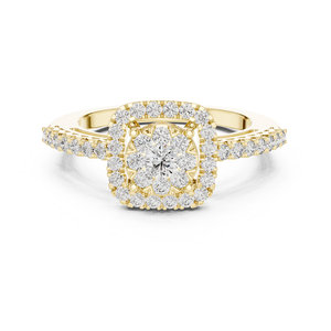 Anillo de Diamantes Dorado de Moda para Mujer, Joyería Moderna, Elegante y Brillante, Ideal para Bodas, Compromisos, Uso Diario y Ocasiones Especiales - Product Image 4