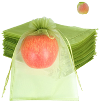 100 stuks polyester fruitbeschermingszakken groene nettenhoes trekkoordgaas eenvoudig te monteren ongediertescherm voor de tuin