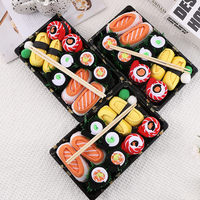 Lot de chaussettes en coton personnalisées en gros, motifs colorés Pizza Sushi, jetables, décontractées, avec boîte cadeau incluse
