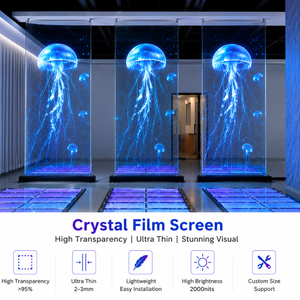 P10 Flexible Transparent LED Crystal Film <b>Screen</b> Lightweight Glass <b>Window</b> Display <b>for</b> Building Facade Retail Store Advertising - Product Image 3