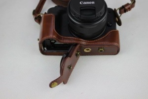 Sac de luxe en cuir Pu pour appareil photo pour <span class=keywords><strong>Canon</strong></span> EOS <span class=keywords><strong>M50</strong></span> EOSM50 avec objectif 15-45mm couvercle de batterie ouvert + sangle + Mini boîtier de batterie - Product Image 3
