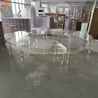 Table ronde de salle à manger de mariage de luxe de forme d'hôtel de banquet d'événement d'acrylique transparent de conception moderne