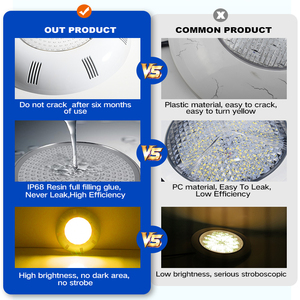 Lampe LED de haute qualité pour piscine, étanche à l'eau salée, RGB blanc, IP68, montage en surface - Product Image 4