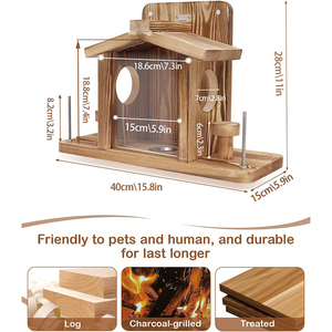 Alimentador De Esquilo Para Fora De Madeira Durável Plataforma De Alimentador De Esquilo Engraçado Casas De Esquilo Mesa De Piquenique - Product Image 3