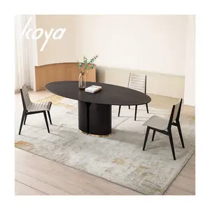 Nordic appartamenti semplici 4 posti sala da pranzo tavoli mobili ovale rotondo faggio massello legno di pino riciclato tavolo da pranzo