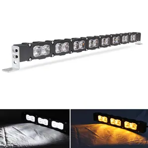 Lampu tembak LED lensa kuning 42 inci 12 Volt tipis Bar Off road 4x4