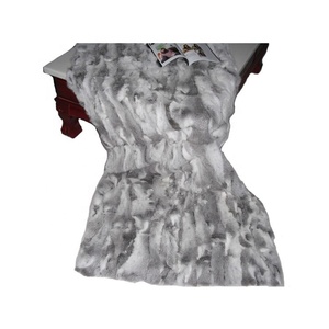 Giá Rẻ Bất Thỏ Bụng Lông Thú Sang Trọng Chăn Cho Sofa Giường Nâu & Màu Grey Nguyên Liệu Tự Nhiên Mô Hình - Product Image 3