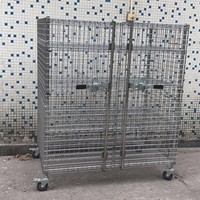 Chariot de chargement industriel robuste de 48x36x40in à côtés maillés Roues à 360 ° Système de tri d'entrepôt Étagères de rangement en fil métallique Unités