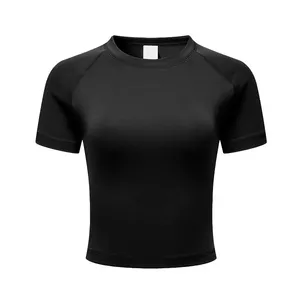 Wholesale Custom Printing Crop Tops For Women 220G Cotton Crop Top O-Neck Slim Fit Women's T-shirts