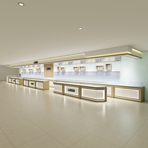 Gabinete de joyería de cristal con luz Led, soporte de exhibición personalizado, escaparate de joyería, Mostrador de señal de negocios para diseño de joyería - Product Image 3