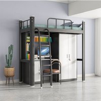 Lit superposé double moderne de qualité supérieure, gain de place, avec bureau et rangement pour la chambre de jeu des garçons