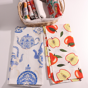 Tùy Chỉnh Được Thiết Kế 100% Bông Placemat Món Ăn Khăn Kỹ Thuật Số In Nhà Bếp Khăn Trà Dùng Một Lần Nén Kháng Khuẩn Bán Buôn - Product Image 6