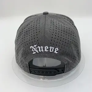 Tùy chỉnh cao su PVC Logo Trucker Hat 6 Bảng điều chỉnh melin không thấm nước lỗ laser Rope Mũ Golf chạy thể thao Cap cho người đàn ông