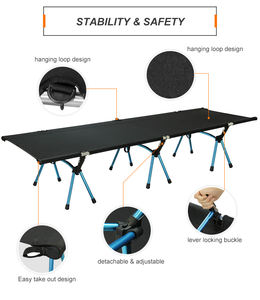 Cama de Campaña Plegable de Aluminio de 2 Vías, Ligera y Ajustable, para Exteriores, Precio de Fábrica, Ideal para Senderismo - Product Image 2