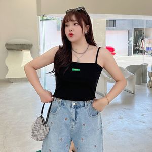 Débardeur pour femmes grandes tailles, couleur unie, en coton tricoté, camisole, sous-vêtement avec étiquette N8327 - Product Image 3