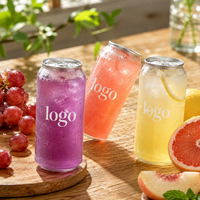 Boîtes de boisson en PET 330ml 500ml 650ml avec couvercles à ouverture facile à anneau, emballage transparent avec logo personnalisé pour jus et soda