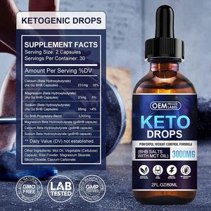 OEM BHB Keto Diet Drops mejora el líquido inmune cetonas cetogénicas suplemento metabolismo Booster efectivo apetito peso desintoxicación - Product Image 2