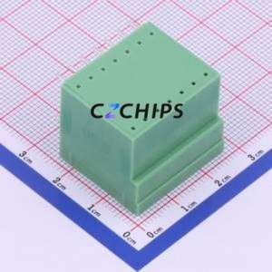 KF2EDGRH-3.5-2*7P Plug-in Terminal Block Bent Lead Through Hole,P=3.5mm Board-to-Board / Socket - Closed 2x7P 3.5mm Green - Product Image 2