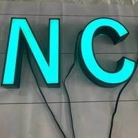 Enseigne lumineuse LED 3D personnalisée en acier inoxydable, étanche, pour publicité de devanture de magasin