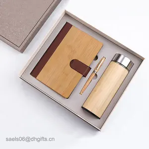 Promotional business gifts items, wooden luxury corporate christmas gifts set for women and men