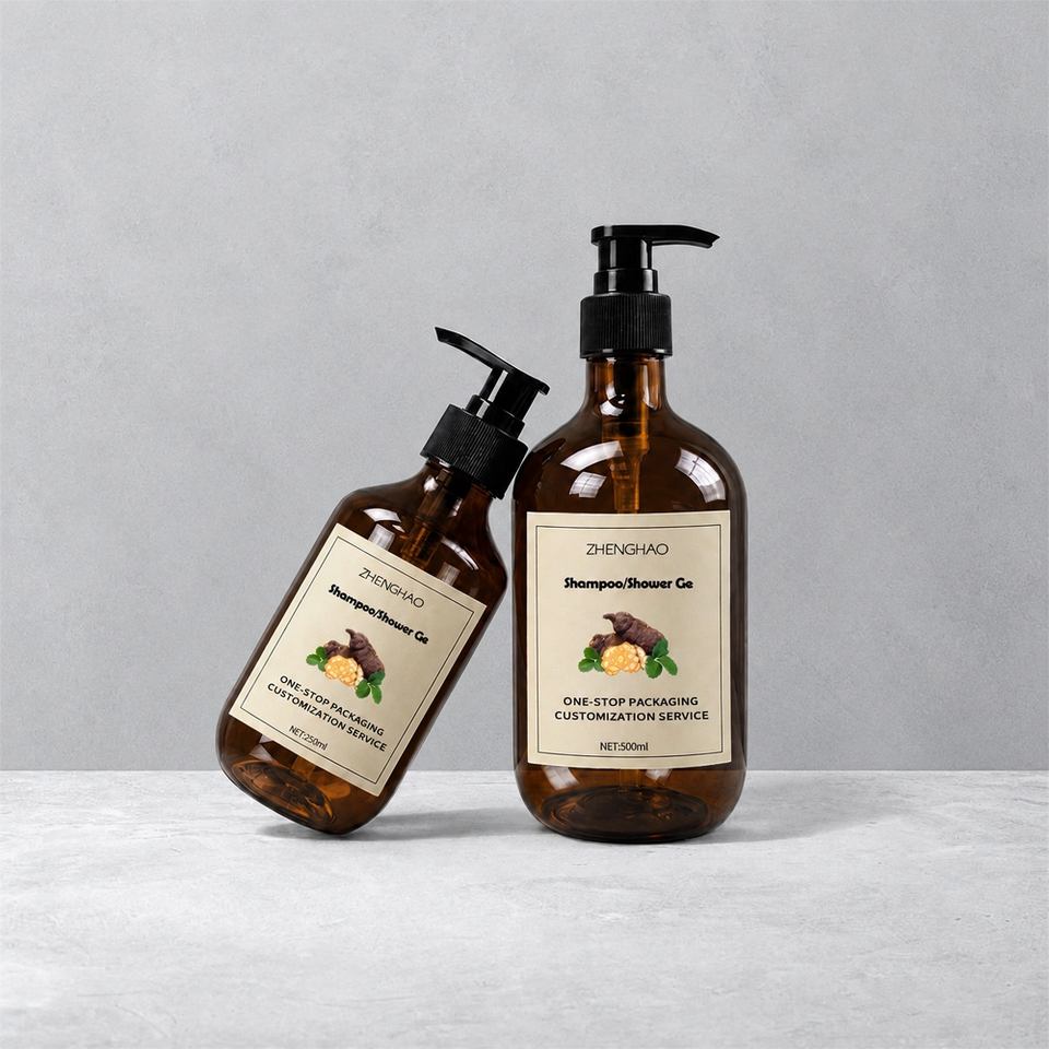 Amber PET Plastic Boston Shampoo Conditioner Body Wash Lotion Pump ...