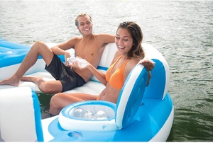 Isola Galleggiante Gonfiabile per 10 Persone con Frigorifero Integrato, per Laghi e Fiumi - Product Image 3