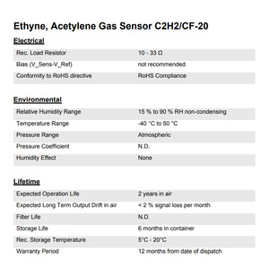 Membrapor C2H2CF-20 Acetylene Gas Sensor Switzerland RoHS Compliant - Product Image 3