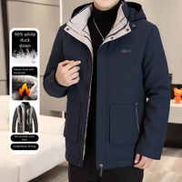 Veste d'hiver personnalisable avec logo, doublure intérieure en graphène, épaisse et chaude, avec 90% de duvet de canard blanc et capuche