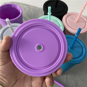 Gobelets acryliques à Double paroi sans BPA, carrés et pailles réutilisables, avec couvercles, en plastique, 20 <span class=keywords><strong>oz</strong></span>, vente en gros, à bas prix - Product Image 4