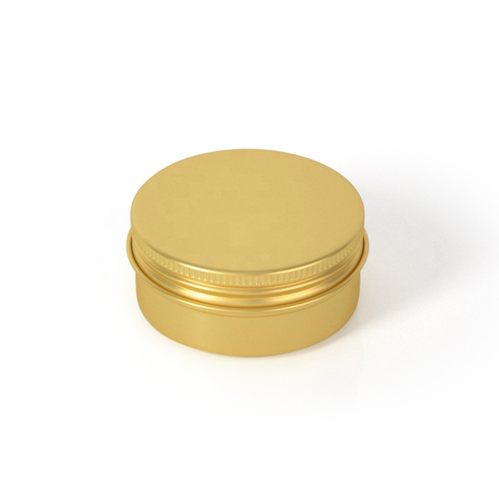 50Ml Glanzende Gouden Metalen Blikken Met Deksels Aluminium Ronde Thee Blikken Doos Food Grade Metalen Kan