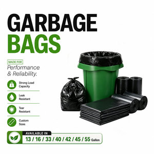 Sacs poubelles en plastique LDPE robustes Taiyang avec soufflet latéral et fermeture éclair, sacs de collecte des déchets, fournis par la Chine pour les sacs à ordures de magasin - Product Image 1