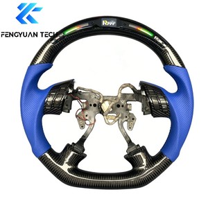 Volant de voiture sport en fibre de carbone forgée avec alcantara et éclairage LED pour <span class=keywords><strong>Honda</strong></span> Accord 7ème génération CL7 2002 2003 2004 2005 2006 2007 2008 - Product Image 4