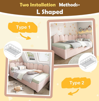 Modernes Holz-Doppelbett/Queensize-Bett mit Stauraum und Regalen, Platzsparendes Umweltfreundliches Rosa Schlafzimmer-Apartment-Bett