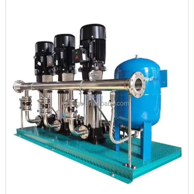 Intelligent Variable Frequency Vertical Multistage Stainless Steel Pump With Air Tank And Base